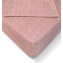Mey İthalat Alla Turca AT7621 Ranforce 160X200CM Lastikli Çarşaf Seti, Pudra
