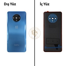 Arsking One Plus One Plus 7t Mavi Arka Kapak Arka Cam Batarya Kapağı Lazer Kesim Kapak Pil Kapağı Back Cover