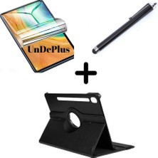 Mey İthalat Samsung Galaxy Tab S9/ S9 Fe ile Uyumlu Kılıf Dönen Tablet Kilifi Ekran Koruyucu+Kalem X510 X516 X710 X716 X718 Siyah
