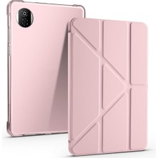 Mey İthalat Zore Honor ile Uyumlu Pad X7 8.7 Kılıf Zore Tri Folding Kalem Bölmeli Standlı Kılıf Rose Gold