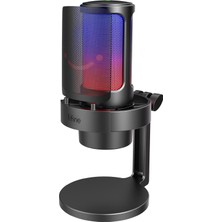 Mey İthalat Fıfıne USB Mikrofonu, Ampligame Oyun Bilgisayarı Masaüstü Kondansatör, Rgb Mikrofon, Mac/bilgisayar/ps4/ps5'te Youtube, Sessiz Düğmeli, Mikrofon Kazancı, Pop Filtresi, Şok Montajı, Kulaklık Jakı-A8