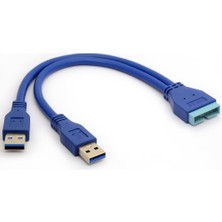 Mey İthalat Lunatic 4746 USB 3.0 Y Kablo 19PIN Anakart Dönüştürücü Port Çoklu