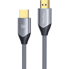Mey İthalat Veggieg 8k 60Hz 4K 120Hz 48 Gbps Hdr Arc Hdcp Örgülü HDMI 2.1 Kablo 1.5 Metre