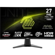 Mey İthalat Msı 27" Mag 276CXF Gaming Monitör, Fhd, Curve 1500R Rapıd Va, 280HZ, 0.5ms (Gtg), Adaptive-Sync, Siyah