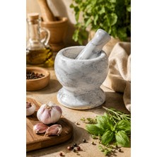 Doğal Mermer Havan ve Tokmak Baharat Sarımsak Ezme Öğütme Seti | Dayanıklı Mutfak Gereci
