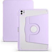 Mey İthalat Zore Apple ile Uyumlu iPad Pro 11 2024 Kılıf Zore Termik Kalem Bölmeli Dönebilen Standlı Kılıf Lila