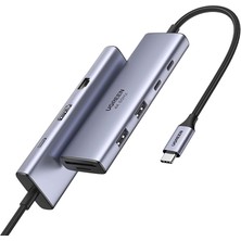 Mey İthalat Ugreen USB C Hub USB C/usb A Port, 4K 60Hz Hdmı, Pd 100W, Ethernet, Sd/tf Card Slots Adapter