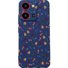 Mey İthalat S19 Max Pro S Zoom ile Uyumlu Kamera Korumalı Silikon Kılıf, Lacivert, Noel Baskılı
