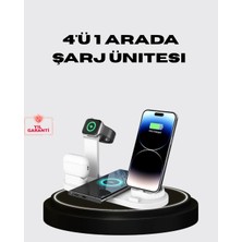 Bezos Apple Uyumlu Kablosuz Şarj Istasyonu 4 Cihaz Destekli ve Hızlı Şarjlı