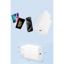 Bezos 15/pro/pro Max 25W Ios Uyumlu Hızlı Şarj Aleti Adaptörlü Beyaz