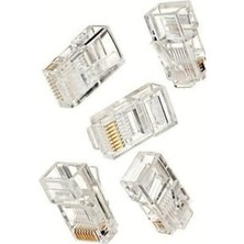 Mey İthalat Usin 10 Adet Cat5 Cat6 RJ45 8P8C Jack Ethernet Internet Modem Kablosu Soketi Network Uç (10 Adet)