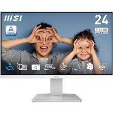 Mey İthalat Msı 23.8" Pro MP2412W, Kurumsal Monitör, Fhd, 16:9 Flat, Va 100HZ 1ms Adaptive-Sync Beyaz