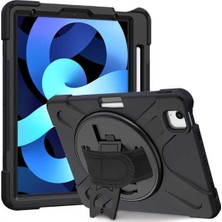 Mey İthalat Constraın - Apple Ipad Air 5 ve Air 4 10.9 2020 2022 ile Uyumlu Tank Kılıf Omuz Askılı 360 Dönen Standlı Zırh Kapak