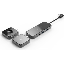Mey İthalat 8-In-1 Usb-C Hub Çoklayıcı | 100W Pd, 4K Hdmı, Qi Kablosuz Şarj | MacBook Uyumlu Premium Usb-C Hub Siyah
