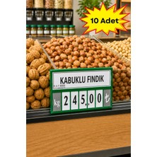 Raf Sanatı 10 Adet - Kasetlik Manav Kasap Şarküteri Etiketi Rakamlı Fiyatlık | Ayaklı Büyük Boy 123X84 mm | Yeşil