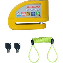 GP Kompozit DSK004 Universal Alarmlı Motosiklet Disk Kilidi Sarı
