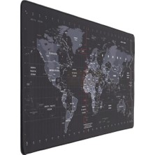 Mey İthalat Zerfa Dünya Haritası Ekstra Büyük Genişletilmiş Kaymaz Kauçuk Oyun Mouse Pad & Klavye Masa Mat Bilgisayar Aptop Için (900 mm x 400 mm x 2 Mm) L ZMP253 Siyah (Dünya Haritası, 90 x 40 Cm)