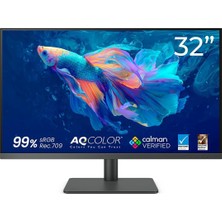 Mey İthalat Benq PD3205U Grafik Monitörü (Aqcolor Teknolojisi, 32 Inç, 4K Uhd, Ips, Usb-C Şarj, Dp/hdmı, Kvm, Donanım Kalibre Edilmiştir, Yüksekliği Ayarlanabilir), MacBook Uyumlu, Siyah