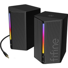 Mey İthalat Fıfıne Bilgisayar Hoparlörü, Rgb'li Masaüstü Bilgisayar Hoparlörleri, Ses Kontrolü, Oyun Hoparlörleri USB ile Çalışan, 3,5 mm Aux Ses Kablosuyla Çalışır, Dizüstü Bilgisayar Monitörü, Telefon