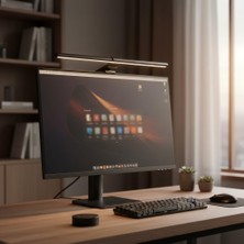 Mey İthalat Coverzone 51CM LED Monitör Işık Çubuğu, Ayarlanabilir Renk Sıcaklığı ve Parlaklığı, Uzaktan Kumandalı, Dimmer Kontrollü, USB Kablolu Çalışır, Göz Yormayan, Alüminyum Alaşım, P3E-PLUS, Siyah