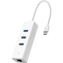 Mey İthalat Tp-Link UE330C, USB Type-C Den 3 Adet Type-A 3.0 Hub ve Gigabit Ethernet Adaptörü