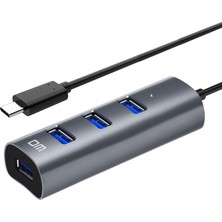 Mey İthalat Dm CHB010 Type-C To USB 3.0 4 Portlu Alüminyum Hub Çoklayıcı