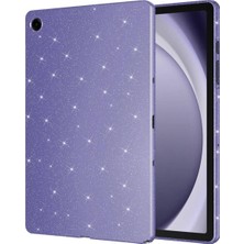 Mey İthalat Constraın - Galaxy Tab S7 T870 Simli Parlak Görünümlü ile Uyumlu Tablet Koton Kılıf-Derin Mor 6