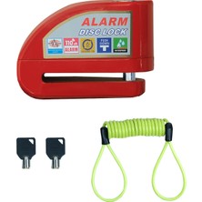 GP Kompozit DSK004 Universal Alarmlı Motosiklet Disk Kilidi Kırmızı