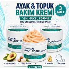 Organicsun Ayak ve Topuk Çatlak Bakım Kremi 100ML x 3 Adet - Ayak Kokusu, Tırnak Bakımı Avokado ve Shea Yağlı Yoğun Nemlendirici