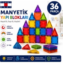 Tommybaby Manyetik Yapı Blokları Ball Run – Çocuklar Için Renkli 3 Boyutlu 36 Parça Manyetik Blok Oyun Seti