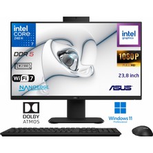 ASUS V440VAK-C7321TBB0D Core 7 240H 64GB Ddr5 1tb SSD 23.8'' IPS Fhd W11 Pro Siyah All In One Bilgisayar Snertech