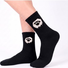 Neşeli Çoraplar Siyah Kuzucuk Aksesuarlı Unisex Çorap