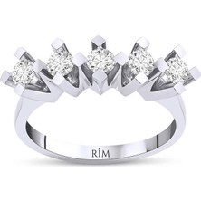 Rim Pırlanta 0.55 Karat Laboratuvar Pırlanta Beştaş Yüzük - Hrd Sertifikalı