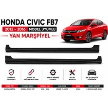 EP Garaj Otomotiv Honda Cıvıc Fb7 (2012-2016) Model Uyumlu Yan Marşpiyel Takımı | Esnek Siyah 2 Parça