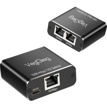 Mey İthalat Veggieg 1 Giriş 2 Çıkış RJ45 Gigabit Ethernet Çoklayıcı Splitter Adaptör
