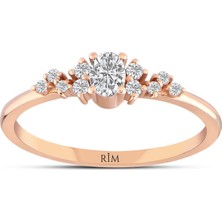 Rim Pırlanta 0.30 Karat Laboratuvar Pırlanta Oval Yüzük - Hrd Sertifikalı