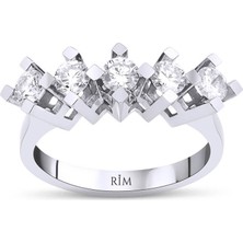 Rim Pırlanta 0.80 Karat Laboratuvar Pırlanta Beştaş Yüzük - Hrd Sertifikalı