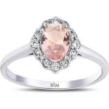 Rim Pırlanta 0.75 Karat Laboratuvar Pırlanta Morganite Yüzük - Hrd Sertifikalı