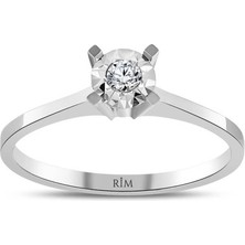 Rim Pırlanta 0.30 Karat Laboratuvar Pırlanta Görünümlü Tektaş Yüzük - Hrd Sertifikalı