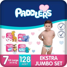 Mey İthalat Paddlers Bebek Bezi 7 Numara Xx-Large (20-30 Kg) 128 Adet – Ekstra Jumbo Set