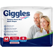 Mey İthalat Giggles Yetişkin Bel Bağlamalı Hasta Bezi Medium 8'li 1 Paket 8 Adet
