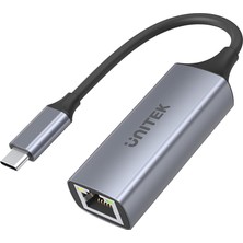 Mey İthalat Unitek Usb-C Gigabit Ethernet Adaptörü │ USB Tip C RJ45 Lan Ethernet 10/100/1000 Mbps Dönüştürücü│ USB 3.0 5 Gbps │ Alüminyum, Kablo 12 cm │ Neztweradapter Win, Mac, Linux│plug&play