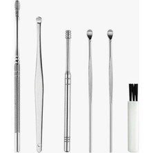 Mey İthalat Sanec 6 Parça Paslanmaz Çelik Kulak Balmumu Toplayıcı Çıkarıcı Temizleyici Bakımı Çubuk Seti