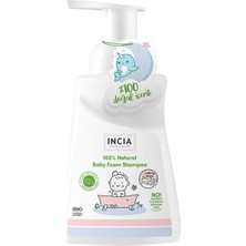 Mey İthalat INCIA%100 Doğal Organik Sertifikalı Bebek Köpük Şampuanı Saç Vücut Lavanta Konak Önleyici Yenidoğan 200 ml