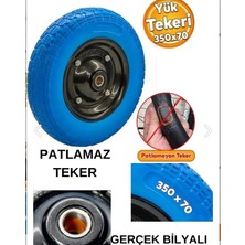 Drl Hirdavat Patlamayan Mavi Poliüretan El Arabası Tekeri - Bilyalı