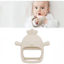 Mey İthalat Meleni Baby Silikon Bebek Diş Kaşıyıcı - Diş Kaşıma Eldiveni Yenidoğan Dişlik Bej