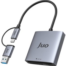 Mey İthalat Juo USB 3.2 ve Type-C 3'ü 1 Arada Sd/cf/tf Micro Sd Hafıza Kart Okuyucu