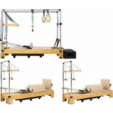 Combo Cadillac ve 2 Adet Tower Reformer Stüdyo Paket Bej Renk 1. Sınıf Kayın Ağacı