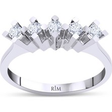 Rim Pırlanta 0.35 Karat Laboratuvar Pırlanta Beştaş Yüzük - Hrd Sertifikalı