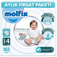 Mey İthalat Molfix Premium Aylık Fırsat Paketi 4 Beden 162 Adet